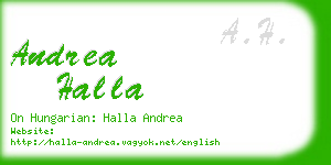 andrea halla business card